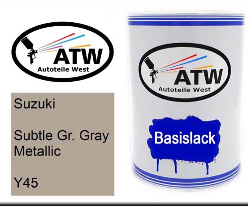 Suzuki, Subtle Gr. Gray Metallic, Y45: 500ml Lackdose, von ATW Autoteile West.